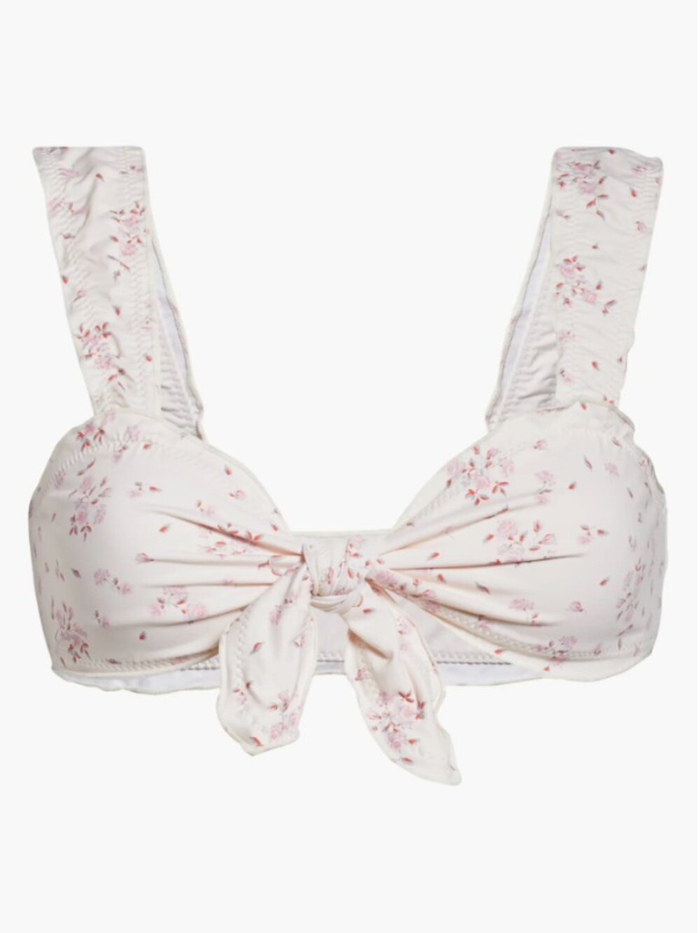 Frankie's Bikinis Colby Tie Front Ruffle Bikini Set Sweet Rose Top XS Bottom S - Picture 5 of 6